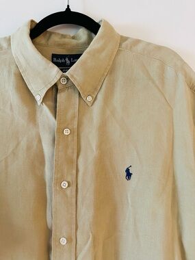 Ralph Lauren Men’s XXL Classic Fit Shirt Khaki Short Sleeve